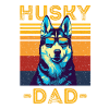Husky with sunglasses retro