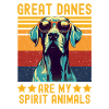 Great Dane with sunglasses retro