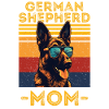 German Shepherd with sunglasses retro