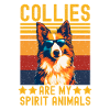 Collie with sunglasses retro