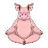 Pig Yoga Fitness Meditation