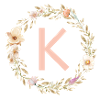 Personalisierbar Monogramm K Blumenkranz Boho