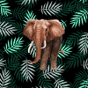 Palmen-Muster, Elefant Palm Pattern, Elephant