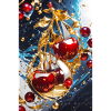 Cherries with gold