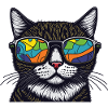 coole Katze mit Sonnenbrille