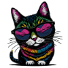 Happy Katze mit Sonnenbrille