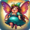 Cute fat fairy with wings