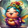 Cute fat fairy with wings