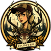 Huntress with a deer's head