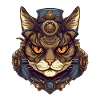 Steampunk Chat Tête de Chat