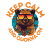 Laughing quokka with sunglasses