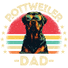 Rottweiler with sunglasses retro
