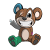 Funny patched teddy bear