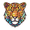Knurrendes Grinsen Leopard Buntes Aquarelltier