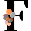 Letter f birthday balloon