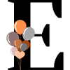 Letter e birthday balloon