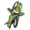 Dinosaure fait du vélo