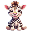 Joyeux mignon bébé zèbre