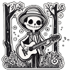 Guitar playing Skeleton