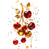 Cherries with gold