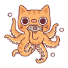 Carino polpo gatto divertente