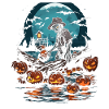 Pêcheur effrayant pêcheur d’Halloween effrayant