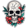 Skull with Cherrys