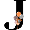 Letter j birthday balloon