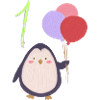 Pinguin Zahl 1