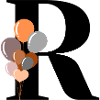 Letter r birthday balloon