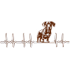 Dachshund Love ECG Heartbeat