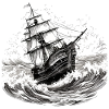 Bâteau dans les vagues