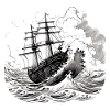 Boat in the waves n°2