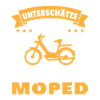 Alten mann mit einem Moped