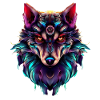 Wolfskopf Synthwave Wolf