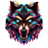 Wolfskopf Synthwave Wolf