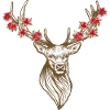Deer head with flowers