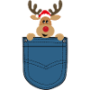 Christmas moose in breast pocket