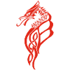 Great red Celtic dragon