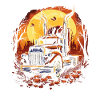 Creepy Halloween Zombie Truck Driver