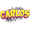 Carlos benutzerdefinierter Name Comic-Stil Pop-Art,