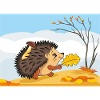 Cute walking hedgehog