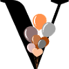 Letter v birthday balloon