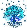 Baum des Lebens ,Lebensbaum,Malerei,blau