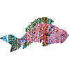 Carp, Fish, Mosaic, Pattern, Red
