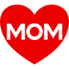 Cœur rouge maman transparent