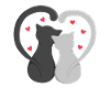 Deux cœurs de chat