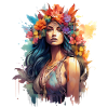 Aquarelle Fleur Femme