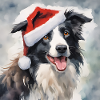Border Collie Weihnachtsmütze