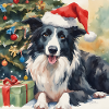 Border Collie Schäferhund Weihnachtsbaum